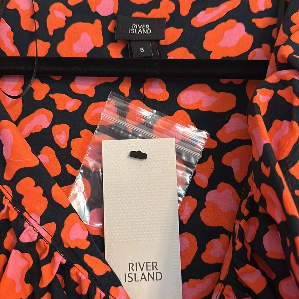 River Island Red Animal Patterned Dress
